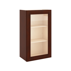 J&K Mahogany J5 Wall Glass Cabinet - 21" W x 36" H (No Glass Insert)