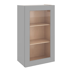 J&K Castle Grey S5 Wall Glass Cabinet - 21" W x 36" H (No Glass Insert)