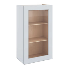 J&K White Shaker S8 Wall Glass Cabinet - 21" W x 36" H (No Glass Insert)