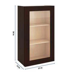 J&K Java Coffee S1 Wall Glass Cabinet - 21" W x 36" H (No Glass Insert)