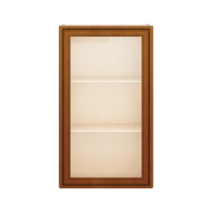 J&K Mocha Glazed K10 Wall Glass Cabinet - 21" W x 36" H (No Glass Insert)