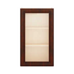 J&K Mahogany J5 Wall Glass Cabinet - 21" W x 36" H (No Glass Insert)