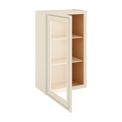 J&K Pearl Glazed H9 Wall Glass Cabinet - 21" W x 36" H (No Glass Insert)