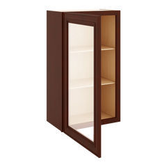 J&K Mahogany J5 Wall Glass Cabinet - 21" W x 36" H (No Glass Insert)