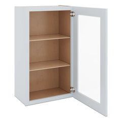 J&K White Shaker S8 Wall Glass Cabinet - 21" W x 36" H (No Glass Insert)