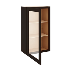 J&K Espresso K8 Wall Glass Cabinet - 21" W x 36" H (No Glass Insert)