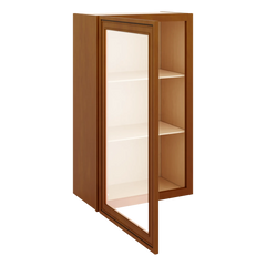 J&K Mocha Glazed K10 Wall Glass Cabinet - 21" W x 36" H (No Glass Insert)