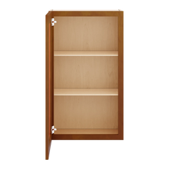 J&K Mocha Glazed K10 Wall Glass Cabinet - 21" W x 36" H (No Glass Insert)