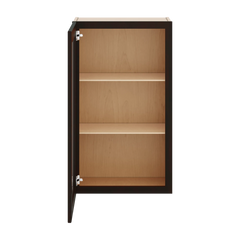 J&K Espresso K8 Wall Glass Cabinet - 21" W x 36" H (No Glass Insert)