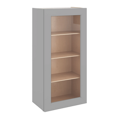 J&K Castle Grey S5 Wall Glass Cabinet - 21" W x 42" H (No Glass Insert)