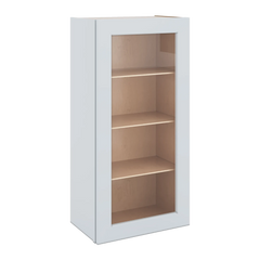 J&K White Shaker S8 Wall Glass Cabinet - 21" W x 42" H (No Glass Insert)