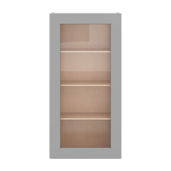 J&K Castle Grey S5 Wall Glass Cabinet - 21" W x 42" H (No Glass Insert)