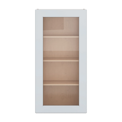 J&K White Shaker S8 Wall Glass Cabinet - 21" W x 42" H (No Glass Insert)