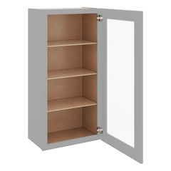 J&K Castle Grey S5 Wall Glass Cabinet - 21" W x 42" H (No Glass Insert)
