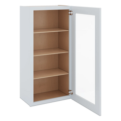 J&K White Shaker S8 Wall Glass Cabinet - 21" W x 42" H (No Glass Insert)
