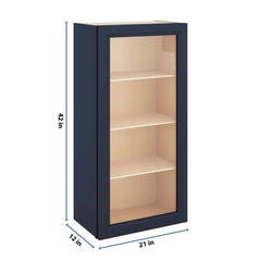 J&K Naval B7 Wall Glass Cabinet - 21" W x 42" H (No Glass Insert)