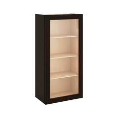 J&K Espresso K8 Wall Glass Cabinet - 21" W x 42" H (No Glass Insert)