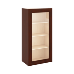 J&K Mahogany J5 Wall Glass Cabinet - 21" W x 42" H (No Glass Insert)
