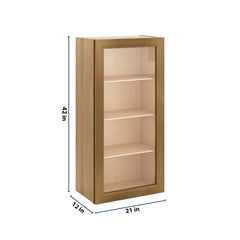 J&K Butterscotch B8 Wall Glass Cabinet - 21" W x 42" H (No Glass Insert)