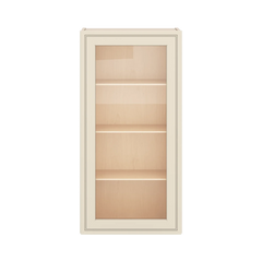 J&K Pearl Glazed H9 Wall Glass Cabinet - 21" W x 42" H (No Glass Insert)