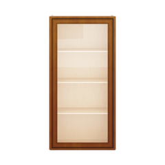 J&K Mocha Glazed K10 Wall Glass Cabinet - 21" W x 42" H (No Glass Insert)