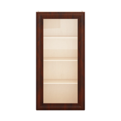 J&K Mahogany J5 Wall Glass Cabinet - 21" W x 42" H (No Glass Insert)