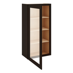 J&K Espresso K8 Wall Glass Cabinet - 21" W x 42" H (No Glass Insert)