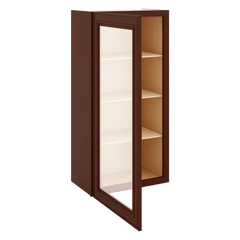 J&K Mahogany J5 Wall Glass Cabinet - 21" W x 42" H (No Glass Insert)