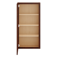 J&K Mahogany J5 Wall Glass Cabinet - 21" W x 42" H (No Glass Insert)