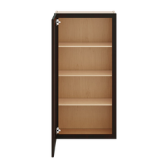 J&K Espresso K8 Wall Glass Cabinet - 21" W x 42" H (No Glass Insert)