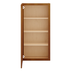 J&K Mocha Glazed K10 Wall Glass Cabinet - 21" W x 42" H (No Glass Insert)