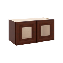 J&K Mahogany J5 Wall Glass Cabinet - 24" W x 12" H (No Glass Insert)