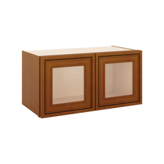 J&K Mocha Glazed K10 Wall Glass Cabinet - 24" W x 12" H (No Glass Insert)