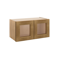 J&K Butterscotch B8 Wall Glass Cabinet - 24" W x 12" H (No Glass Insert)