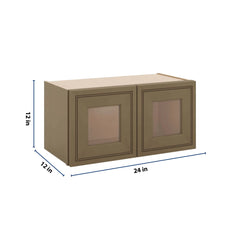 J&K Hazel H8 Wall Glass Cabinet - 24" W x 12" H (No Glass Insert)