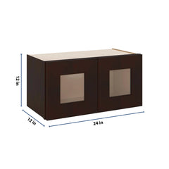 J&K Java Coffee S1 Wall Glass Cabinet - 24" W x 12" H (No Glass Insert)