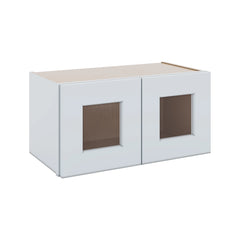 J&K White Shaker S8 Wall Glass Cabinet - 24" W x 12" H (No Glass Insert)