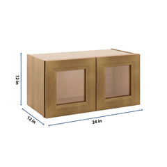 J&K Butterscotch B8 Wall Glass Cabinet - 24" W x 12" H (No Glass Insert)