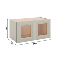 J&K Pebble B6 Wall Glass Cabinet - 24" W x 12" H (No Glass Insert)