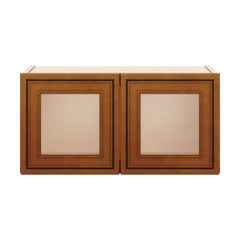 J&K Mocha Glazed K10 Wall Glass Cabinet - 24" W x 12" H (No Glass Insert)