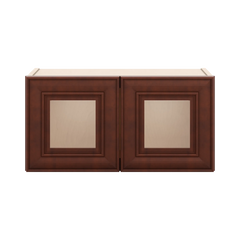 J&K Mahogany J5 Wall Glass Cabinet - 24" W x 12" H (No Glass Insert)