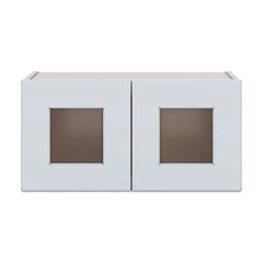 J&K White Shaker S8 Wall Glass Cabinet - 24" W x 12" H (No Glass Insert)