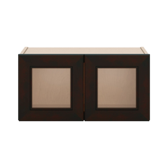 J&K Espresso K8 Wall Glass Cabinet - 24" W x 12" H (No Glass Insert)
