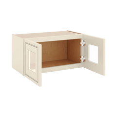 J&K Pearl Glazed H9 Wall Glass Cabinet - 24" W x 12" H (No Glass Insert)