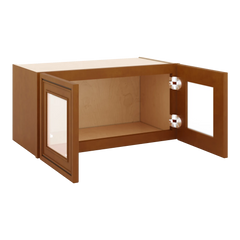 J&K Mocha Glazed K10 Wall Glass Cabinet - 24" W x 12" H (No Glass Insert)