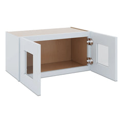 J&K White Shaker S8 Wall Glass Cabinet - 24" W x 12" H (No Glass Insert)