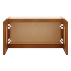 J&K Mocha Glazed K10 Wall Glass Cabinet - 24" W x 12" H (No Glass Insert)