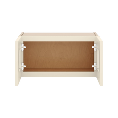 J&K Pearl Glazed H9 Wall Glass Cabinet - 24" W x 12" H (No Glass Insert)