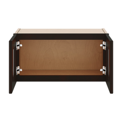 J&K Espresso K8 Wall Glass Cabinet - 24" W x 12" H (No Glass Insert)
