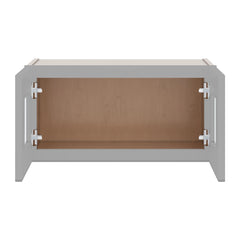 J&K Castle Grey S5 Wall Glass Cabinet - 24" W x 12" H (No Glass Insert)